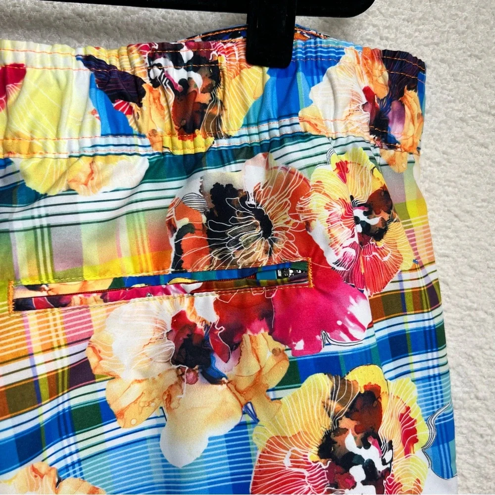 Robert Graham Men’s Swim Trunks Floral Patches Classic Fit Bathing‎ Suit Size 44